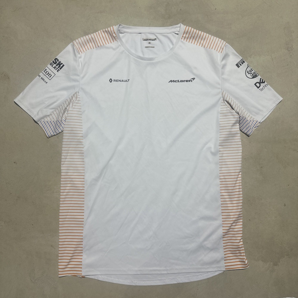 McLaren Formula 1 Team Racing White Men's T-Shirt Size XL BLOCK CORE